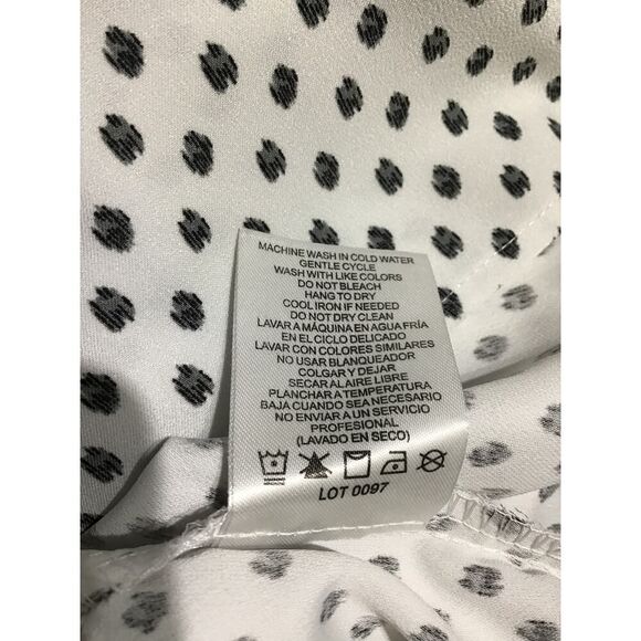 Hilary Radley Poncho Top Large Black White Dot - Picture 8 of 8